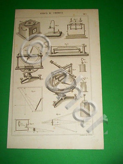 Stampa Incisione - Fisica e Chimica ( tavola n. 1 ) 1850 ca - GB