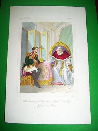 Stampa Incisione - Papa Gregorio XVI e Imperatore Niccolò - … | Immagine principale