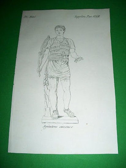 Stampa Incisione - Personaggi Divinità Antica Roma : Agitatore Circense … | Immagine principale