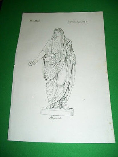 Stampa Incisione - Personaggi Divinità Antica Roma : AUGUSTO - … | Immagine principale