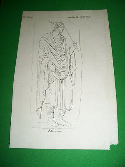 Stampa Incisione - Personaggi Divinità Antica Roma : FLAMINE - … | Immagine principale