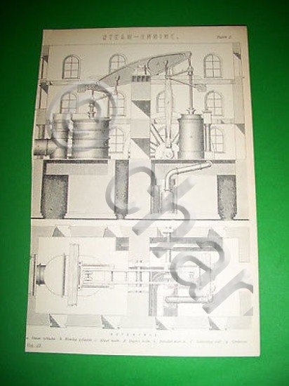 Stampa Incisione - Scienza e Tecnica : Macchine a vapore …