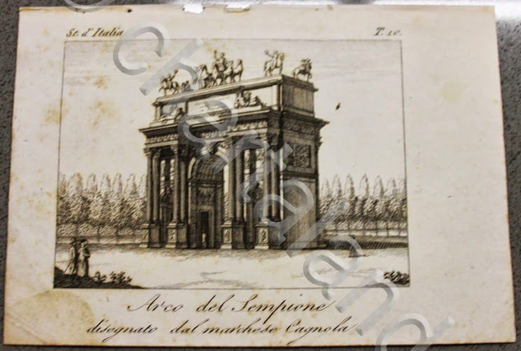 Stampa Incisione '800 - Storia d'Italia - Arco del Sempione … | Immagine principale