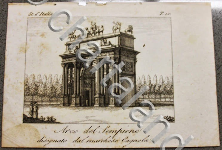 Stampa Incisione '800 - Storia d'Italia - Arco del Sempione … | Immagine Gallery 2
