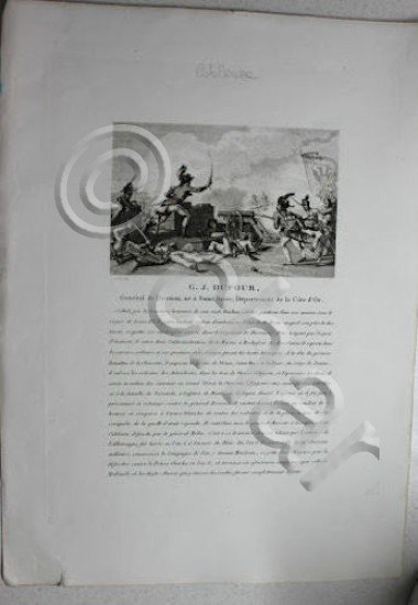 Stampa incisione acquaforte - Georges Joseph Dufour generale francese - …