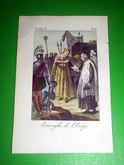 Stampa Incisione acquerellata - Convoglio di San Luigi - 1800 …