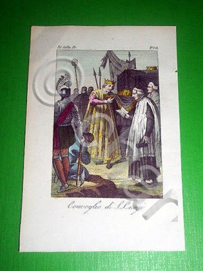 Stampa Incisione acquerellata - Convoglio di San Luigi - 1800 …