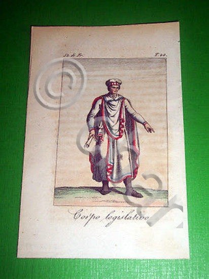 Stampa Incisione acquerellata - Corpo Legislativo ( Francia ) - …