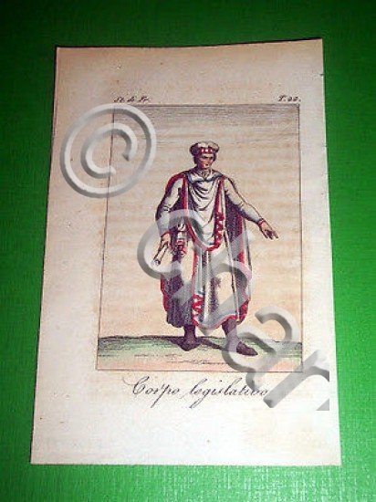 Stampa Incisione acquerellata - Corpo Legislativo ( Francia ) - …