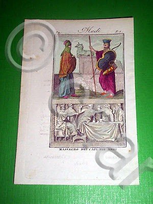 Stampa Incisione acquerellata - Medi ; Massacro dei capi dei … | Immagine Gallery 2