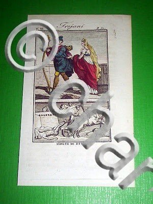 Stampa Incisione acquerellata - Troiani ; Morte di Ettore - … | Immagine Gallery 5