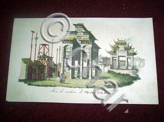 Stampa Incisione Architettura Asia Arco di Ce-Ceu-Fu ( incisore Bernieri …