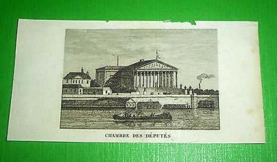 Stampa Incisione Architettura Francia - Chambre des Députés - 1800 … | Immagine principale