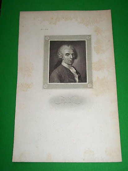 Stampa Incisione d' epoca - Ritratto di Christian Fürchtegott Gellert … | Immagine principale