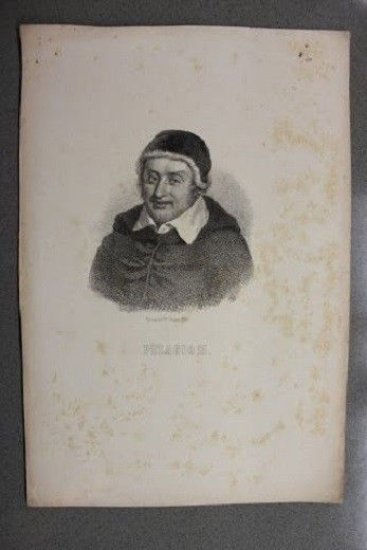 Stampa Incisione d' epoca - Ritratto di Ritratto di Pelagio …