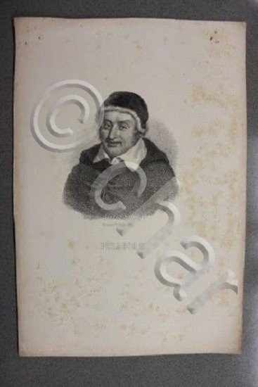 Stampa Incisione d' epoca - Ritratto di Ritratto di Pelagio …