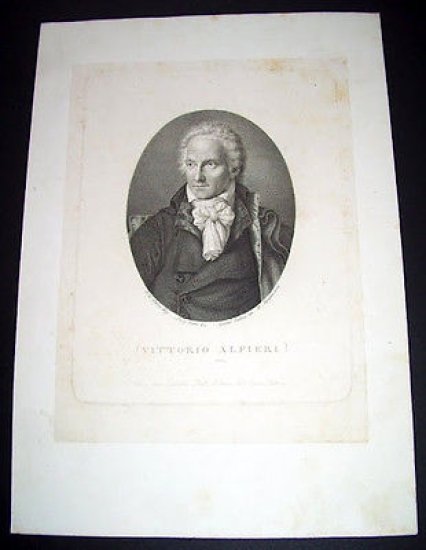 Stampa Incisione d' epoca - Ritratto di Vittorio Alfieri - …
