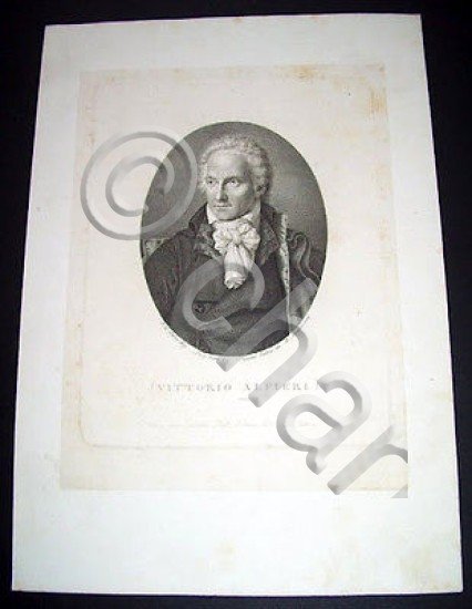 Stampa Incisione d' epoca - Ritratto di Vittorio Alfieri - …