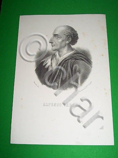 Stampa Incisione d' epoca Tipografia Doyen Torino - Alfonso Varano …