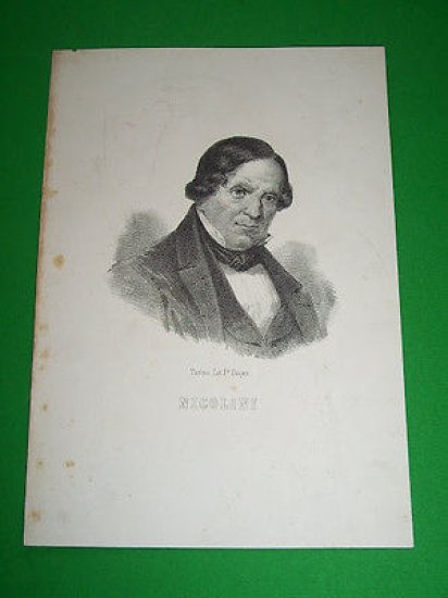 Stampa Incisione d' epoca Tipografia Doyen Torino - Ritratto Nicolini … | Immagine principale