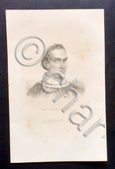 Stampa Incisione epoca - Ritratto di Benedetto VI - 1855 …