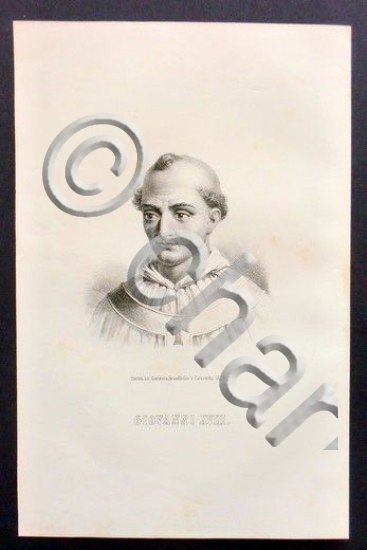 Stampa Incisione epoca - Ritratto di Giovanni XVIII - 1855 …
