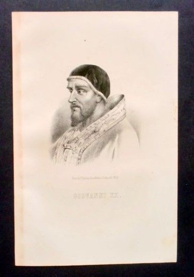 Stampa Incisione epoca - Ritratto di Giovanni XX - 1855 …
