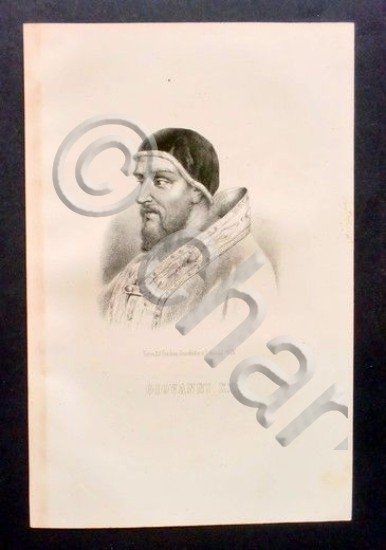 Stampa Incisione epoca - Ritratto di Giovanni XX - 1855 …