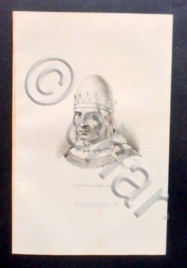 Stampa Incisione epoca - Ritratto di Gregorio V - 1855 …