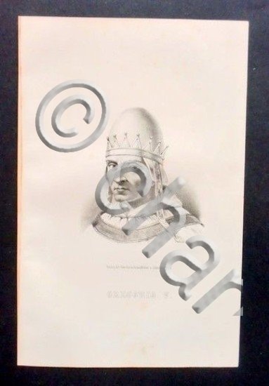 Stampa Incisione epoca - Ritratto di Gregorio V - 1855 …