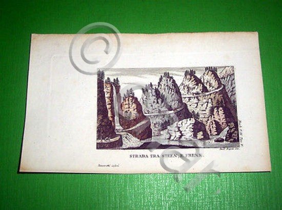 Stampa Incisione incisore Dall' Acqua - Strada tra Steen e …