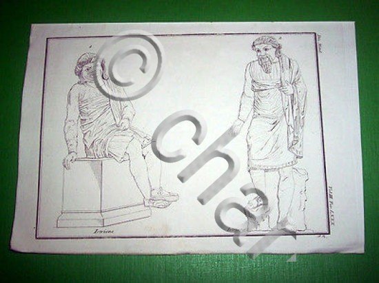 Stampa Incisione Mitologia - ISTRIONE - 1700 ca