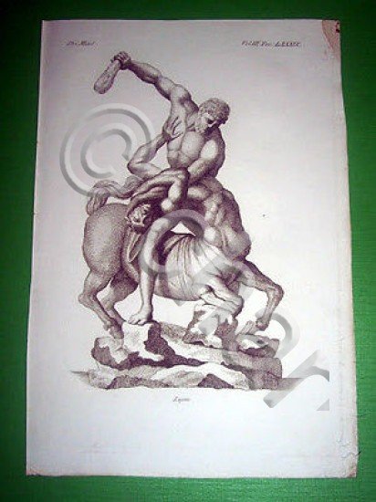 Stampa Incisione Mitologia - LAPITO - 1700 ca | Immagine Gallery 3