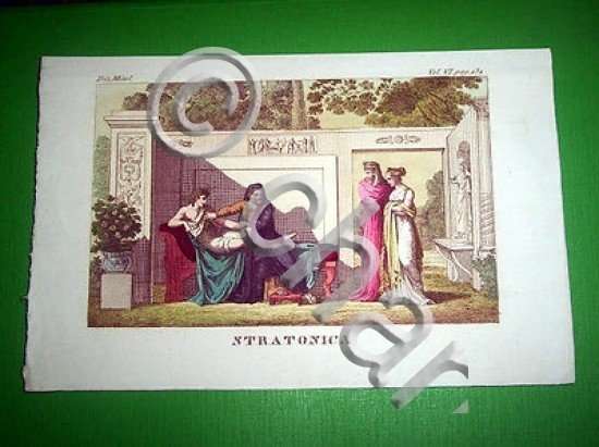 Stampa Incisione Mitologia - STRATONICA - 1700 ca