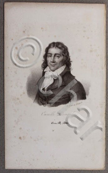 Stampa Incisione Ottocento ritratto Francia Camille Desmoulins | Immagine Gallery 2