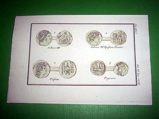 Stampa Incisione Storia antica e Mitologia - Seleuco Trifone Tigrane …