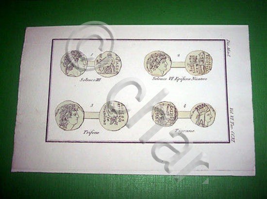 Stampa Incisione Storia antica e Mitologia - Seleuco Trifone Tigrane …