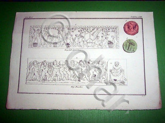 Stampa Incisione Storia e Mitologia - Geni dell' Agricoltura 1700 …