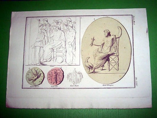 Stampa Incisione Storia e Mitologia - GIOVE OLIMPICO - 1700 …