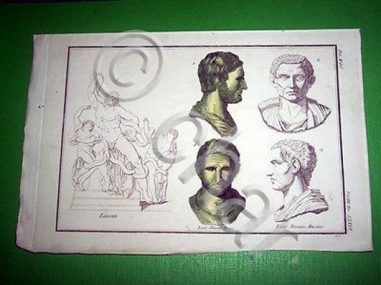 Stampa Incisione Storia e Mitologia - Lacoonte , Lucio Mammio …