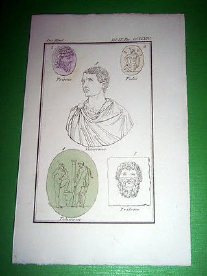 Stampa Incisione Storia e Mitologia - Tritone Tideo Volusiano - …