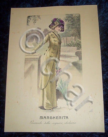 Stampa Litografia d' Epoca Originale - Moda Abiti Donna A58 …