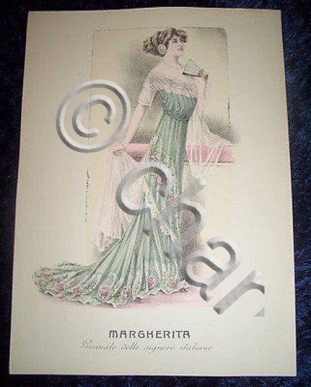 Stampa Litografia d' Epoca Originale - Moda Abiti Donna A64 …