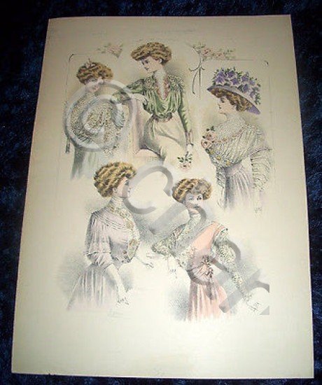 Stampa Litografia d' Epoca Originale - Moda Abiti Donna B73 …