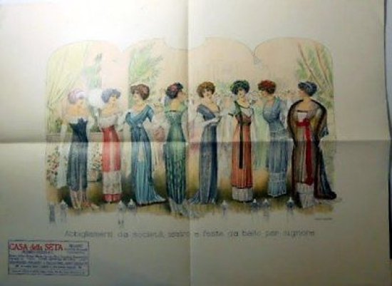 Stampa Litografia Moda Donna Figurino - Abbigliamenti società teatro 1900 … | Immagine principale