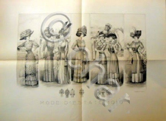 Stampa Litografia Moda Donna Figurino - Mode d' Estate - …