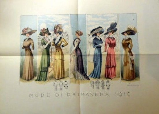 Stampa Litografia Moda Donna Figurino - Mode Di Primavera 1910