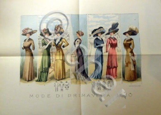 Stampa Litografia Moda Donna Figurino - Mode Di Primavera 1910