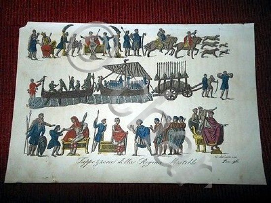 Stampa Storia di Francia Tappezzeria della Regina Matilde - incisore …