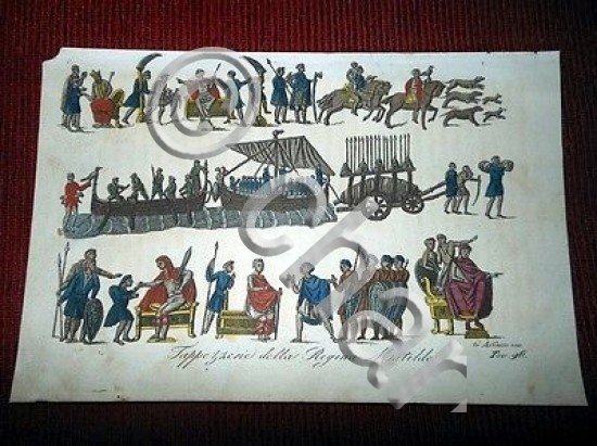 Stampa Storia di Francia Tappezzeria della Regina Matilde - incisore …
